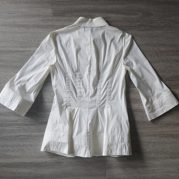 VALENTINO White Flared Long Sleeve Dress Shirt - Picture 3 of 12